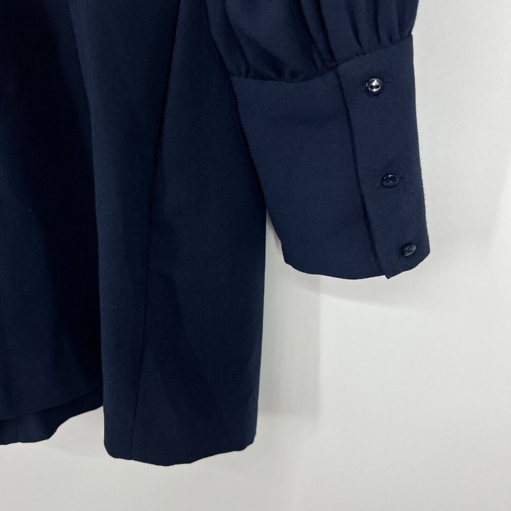 Zara Romper Blue Long Sleeve Button Down Front Pockets - Picture 6 of 12